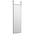 vidaXL Zrkadlo na dvere čierne 30x100 cm sklo a hliník