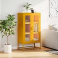 vidaXL Highboard horčicová žltá 68x39x123 cm Oceľ