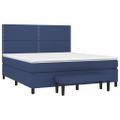 vidaXL Posteľný rám boxspring s matracom modrý 160x200 cm látka