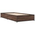 vidaXL Posteľný rám hnedý dub 90x200 cm kompozitné drevo a kov