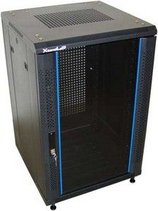 XtendLan 32U/600x600 stojanový, černý, skleněné dveře, perforovaná záda Rozvadec, 19", stojanový, rozebíratelný, výška 32U, 600 x 600, perforované sklenené dvere, kourové sklo, perforovaná záda, cerný