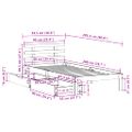 vidaXL Posteľný rám so zásuvkami biely 90x200 cm borovicový masív