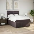 vidaXL Boxspring posteľ s matracom tmavohnedá 160x200 cm látka