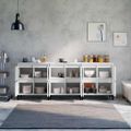 vidaXL Komody 3 ks biele 60x35x70 cm kompozitné drevo