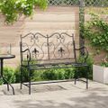 vidaXL Záhradná lavička 2 -Seater 104 x 54 x 93 cm Oceľ Čierna
