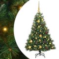 vidaXL Umelý vianočný stromček s 150 LED-i Zelená 120 cm PE a PVC