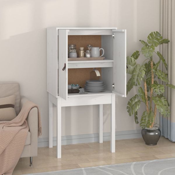 vidaXL Vysoká skrinka biela 60x40x120 cm masívna borovica