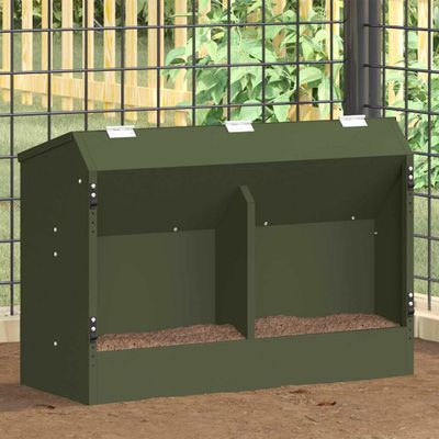 vidaXL Kŕmidlo pre králiky Olivová zelená 64.5 x 25.5 x 45.5 cm