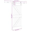 vidaXL Posuvné dvere NARVIK 85 x 210 cm (213,5 cm) Prírodná a čierna