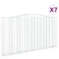 vidaXL Oblúkový gabionový kôš 7 ks 400x30x200/220cm pozinkované železo