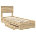 vidaXL Úložná posteľ Sonoma dub 75 x 190 cm Kompozitné drevo