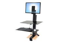 Upevňovací komponent (zapustená podložka, úchyt) - pre Displej LCD - sada pre vysokého používateľa - pevná oceľ - čierna - montáž na pracovnú stanicu
