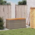vidaXL Záhradný úložný box sivý 110x50x54 cm polyratan akáciové drevo