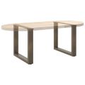 vidaXL Nohy konferenčného stolíka v tvare U, 2 ks, prírodná oceľ, 50 x (42-43) cm, oceľ