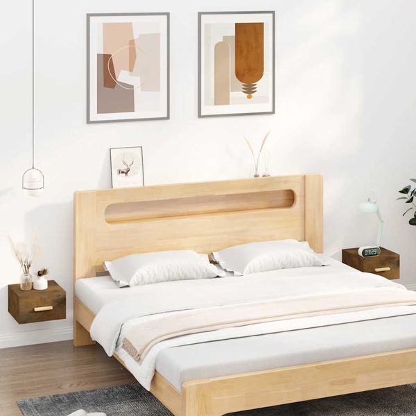 vidaXL Nástenné nočné stolíky 2 ks dymový dub 35x35x20 cm