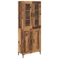 vidaXL Highboard 2 ks Staré drevo 69,5 x 34 x 180 cm Kompozitné drevo