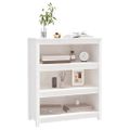 VidaXL Knižnica biela 80x35x97 cm masívna borovica