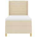 vidaXL Posteľ s pružinovým rámom s matracmi Krémová 90 x 200 cm látka