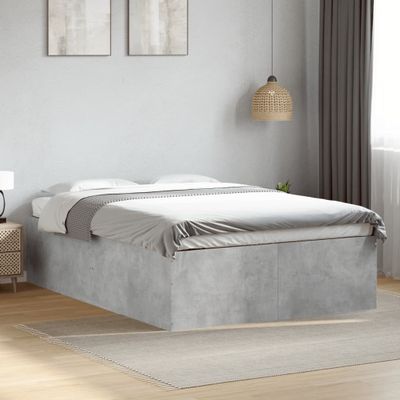 vidaXL Posteľný rám betónový sivý 135x190 cm kompozitné drevo