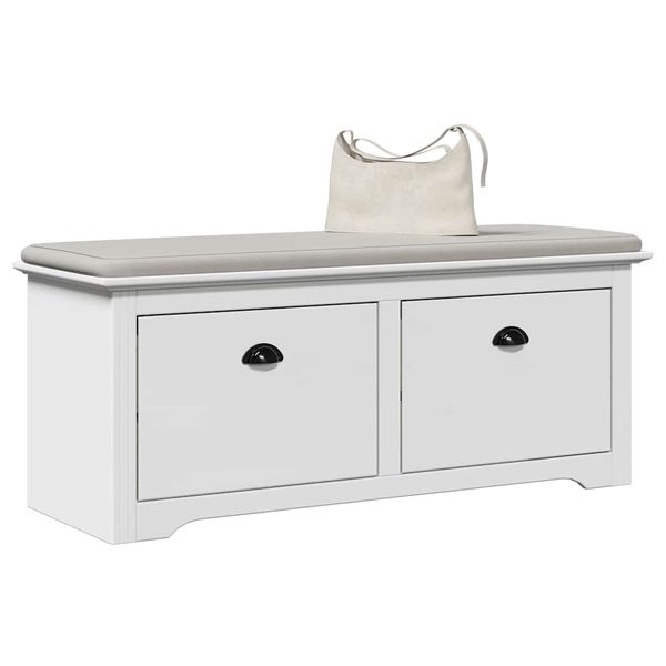 vidaXL Lavica do predsiene "BODO" Biela 114x40x45 cm
