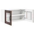 vidaXL Nástenný sklenený kabinet PORTO Hnedý dub 80 x 31 x 40 cm