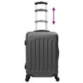 vidaXL Kufor so zámkom 3 ks Tmavosivá 50 x 31 x 78 cm ABS plast
