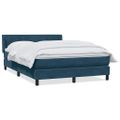 vidaXL Posteľný rám boxsping s matracom tmavomodrý 140x210 cm zamat
