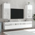 vidaXL TV skrinka s LED svetlami biela 40,5x30x90 cm