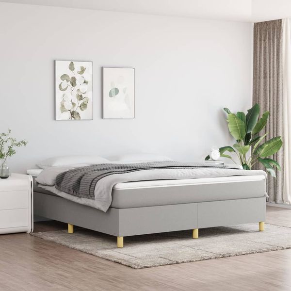 vidaXL Boxspring posteľ s matracom svetlosivá 100x200 cm látka