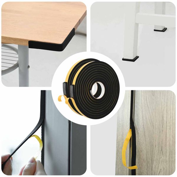 vidaXL Samolepiaca penová páska 2 pcs Čierna 20mm x 5m CR Pena