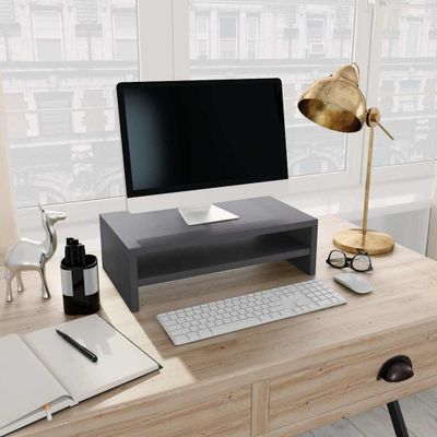 vidaXL Stojan na monitor sivý 42x24x13 cm drevotrieska