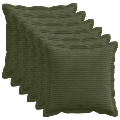 vidaXL Poťah na podložku 6 ks HOUTEN Zelená 50 x 50 cm manšestr