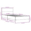 vidaXL Posteľný rám dymový dub 75x190 cm kompozitné drevo a kov