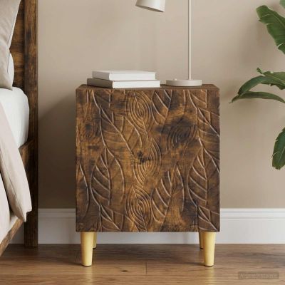 vidaXL Nočný stolík Dymový dub 43 x 34,5 x 50 cm Kompozitné drevo