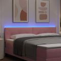vidaXL LED hlavová doska s LED pásikmi Ružová 180 cm Zamat