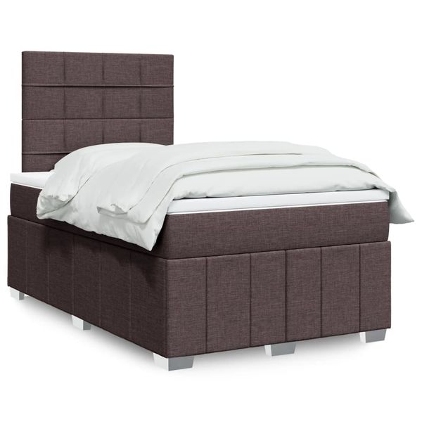 vidaXL Boxspring posteľ s matracom tmavohnedá 120x200 cm látka