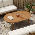 vidaXL Vrchná doska 120 x 70 x 3,5 cm Oválny Husté teakové drevo