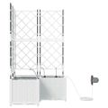 vidaXL Záhradný kvetináč 3 ks Biela 80 x 80 x 142 cm PP
