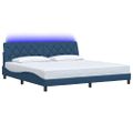 vidaXL Rám postele s LED bez matraca modrá 200x200 cm látka