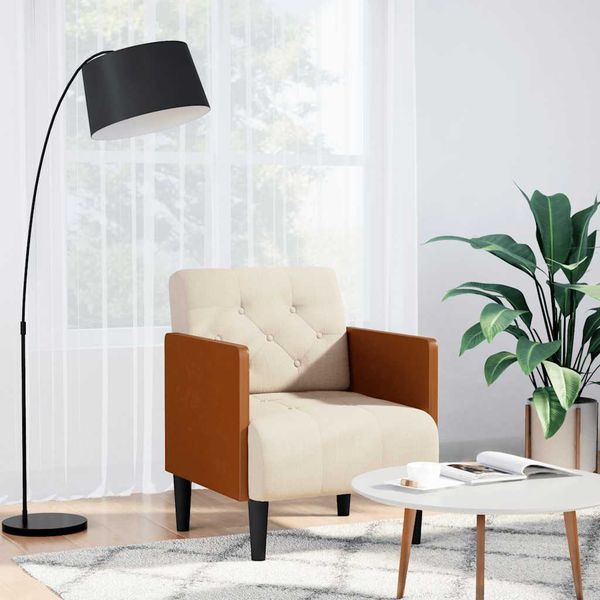 vidaXL Rozkladacia pohovka s podrúčkami 55 cm, ľanová