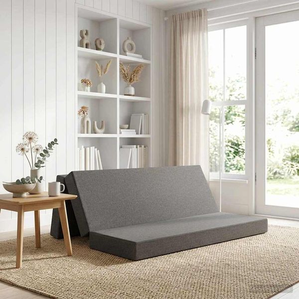 vidaXL Skladacia pohovka na spaní 200 x 67 x 45 cm Svetlosivá