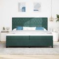 vidaXL Posteľ s pružinovým rámom Tmavozelená 200 x 200 cm Zamat