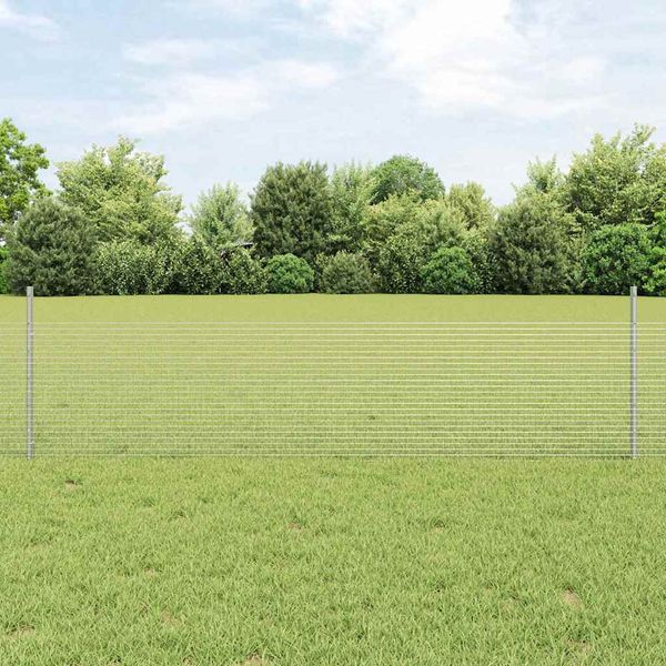 vidaXL Zváraný drôtový plot s podperou 50 x 0,5 m Strieborná Sieťovina