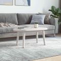 vidaXL Stolová doska, biela 70x35x2,5 cm, borovicový masív, oválna