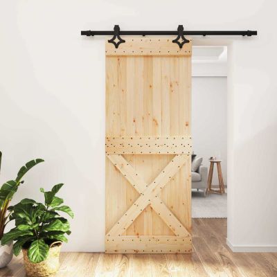 vidaXL Posuvné dvere Prírodná a čierna 85 x 210 cm