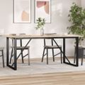 vidaXL Jedálenský stolík v tvare O 180x90x75 cm borovica a oceľ