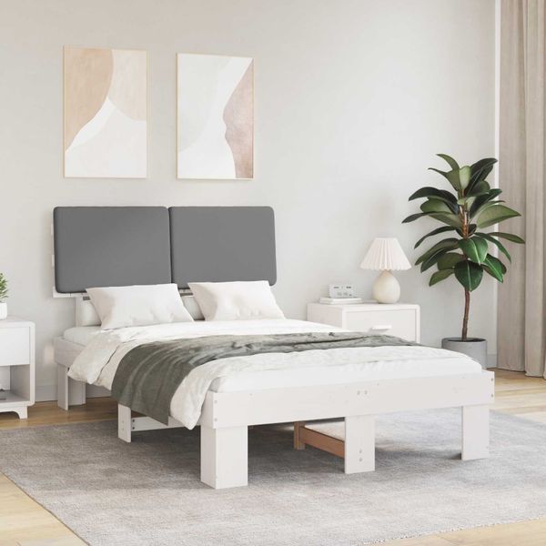 vidaXL Rám postele s čalúneným čelom Svetlosivá 120 x 200 cm