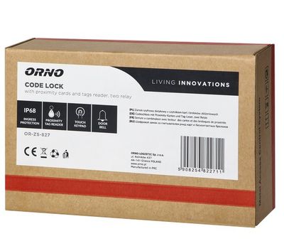 Čítačka RFID, klávesnica ORNO OR-ZS-827, IP68, prístupové systémy