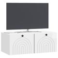 vidaXL Nástenná TV skrinka Biela s vysokým leskom 78,5 x 41 x 30 cm