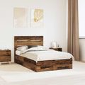 vidaXL Rám postele Staré drevo 135 x 190 cm Kompozitné drevo